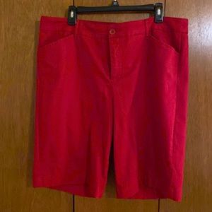 Red ST John’s Bay Bermuda Shorts.
